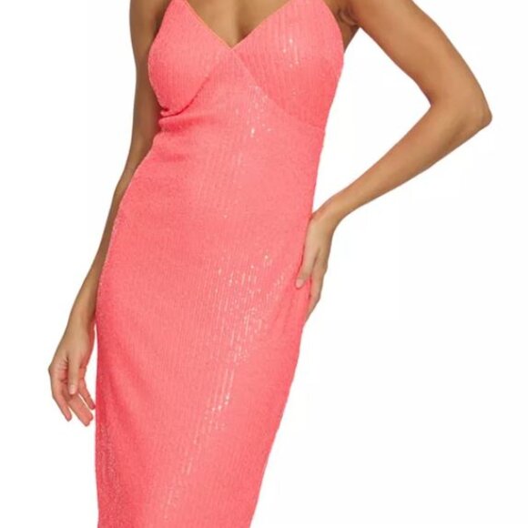 Elegant Pink Midi Dress - Picture 1 of 11